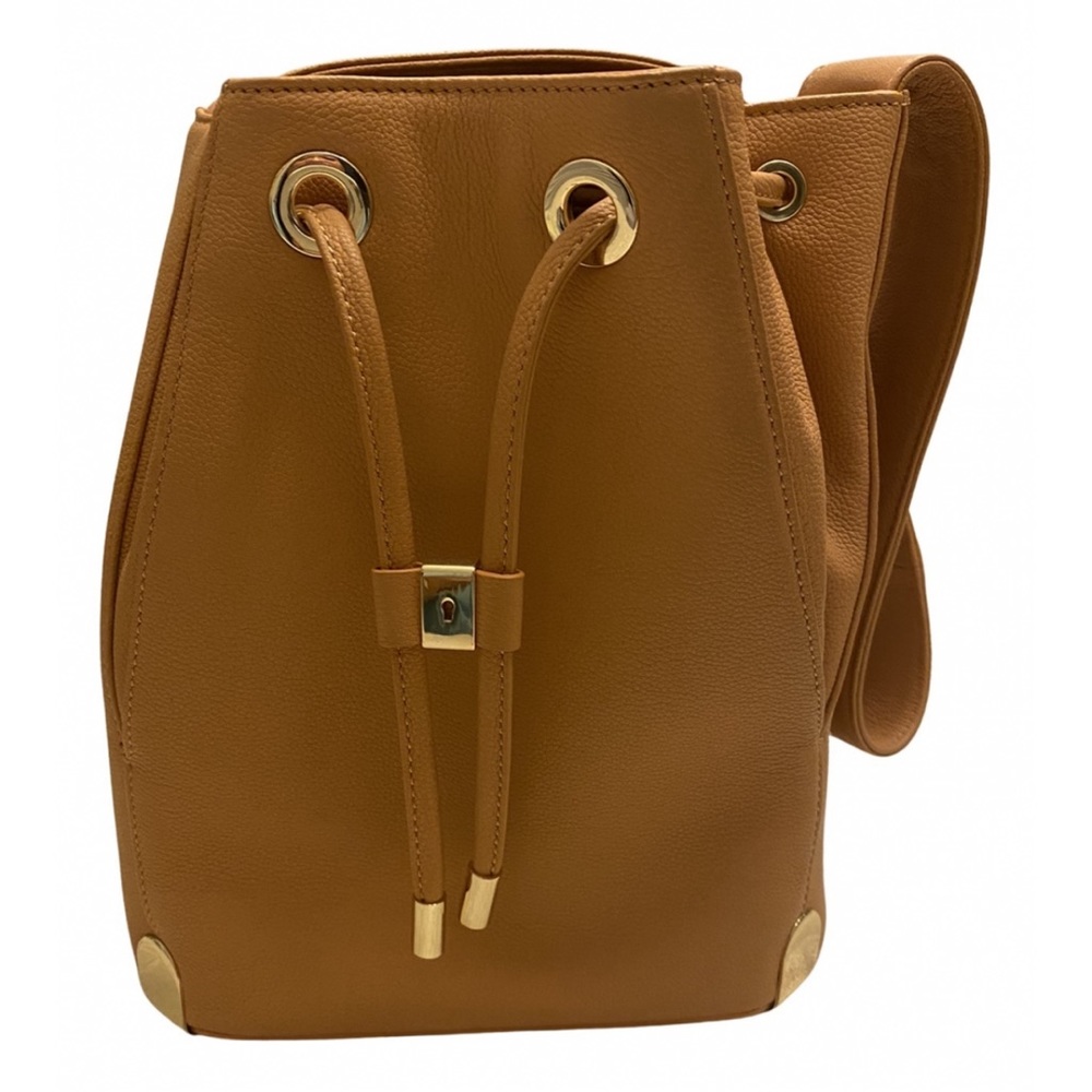 Vince Camuto Beige Leather Bucket Bag